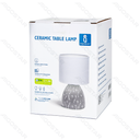 Tafellamp Keramiek Sterrenhemel Wit/grijs met stoffen lampenkap (zonder lichtbron) E14