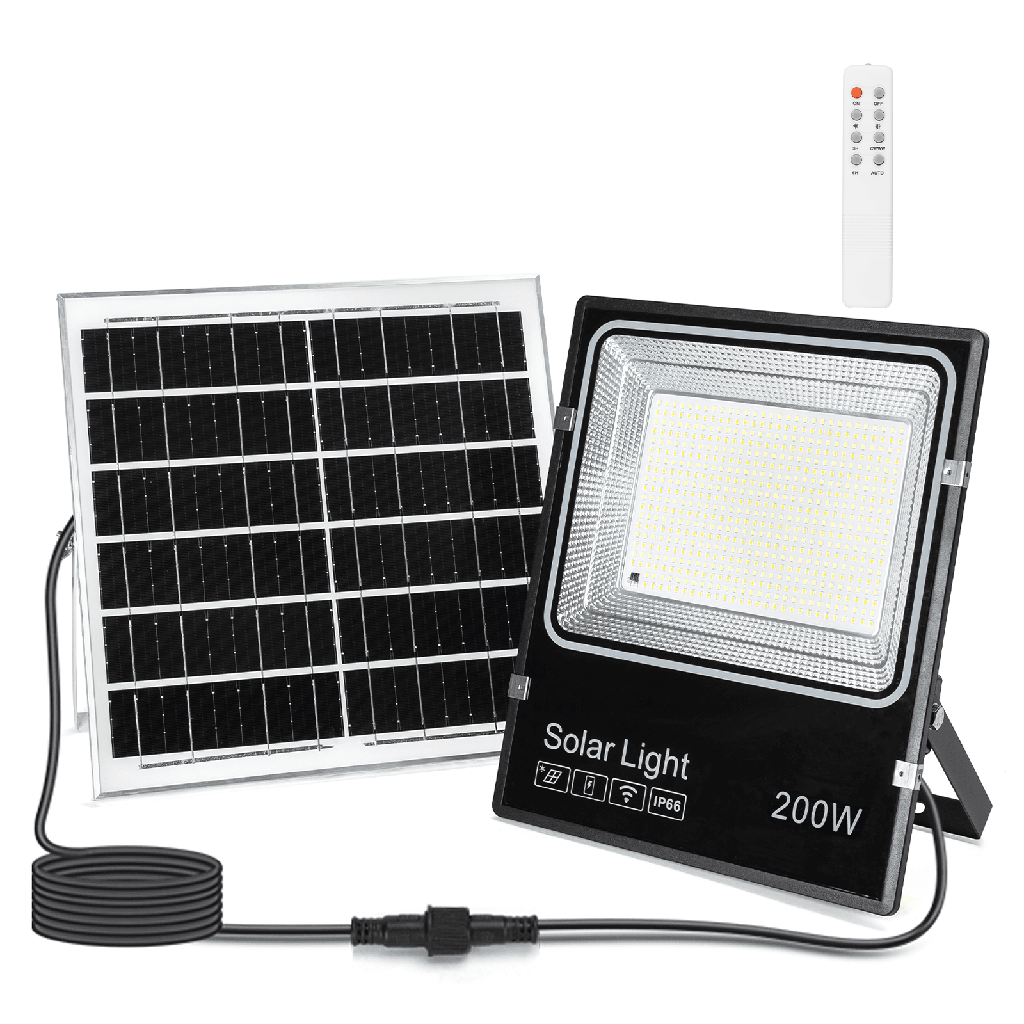 [B1020133D] Aigostar Solar flood light Separated 200W CCT 5M cable 08 series