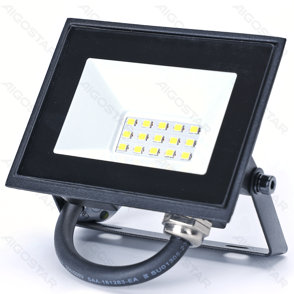 [B10202AAJD] LED Flood Light with Glass Shade, Black, 10W, 4000K, 22.5 cm