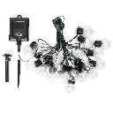 Lichtstrook met ronde G50-kokerlampen op zonne-energie RGBY 10m