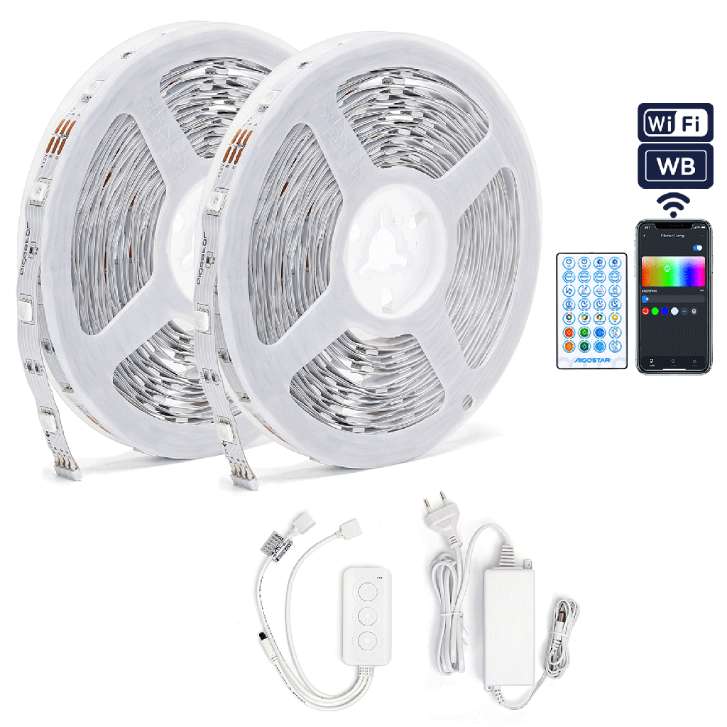 [S10203ZJQ] WiFi WB Slimme lichtstrip op laagspanning 48W 2*7.5M