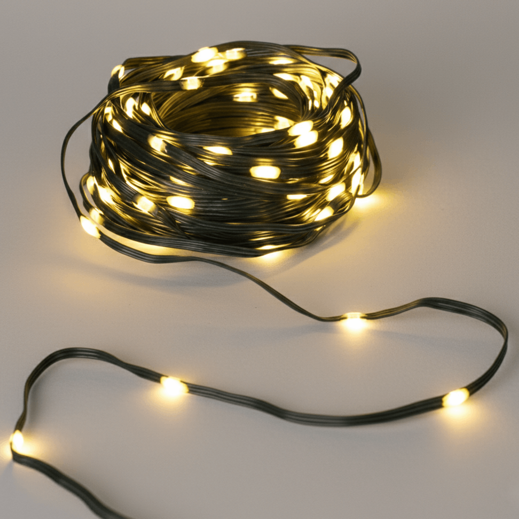 Niedervolt-Lichtleiste (PVC &amp; Kupfer) Warmweiß 30 m IP44 Innen/Außen