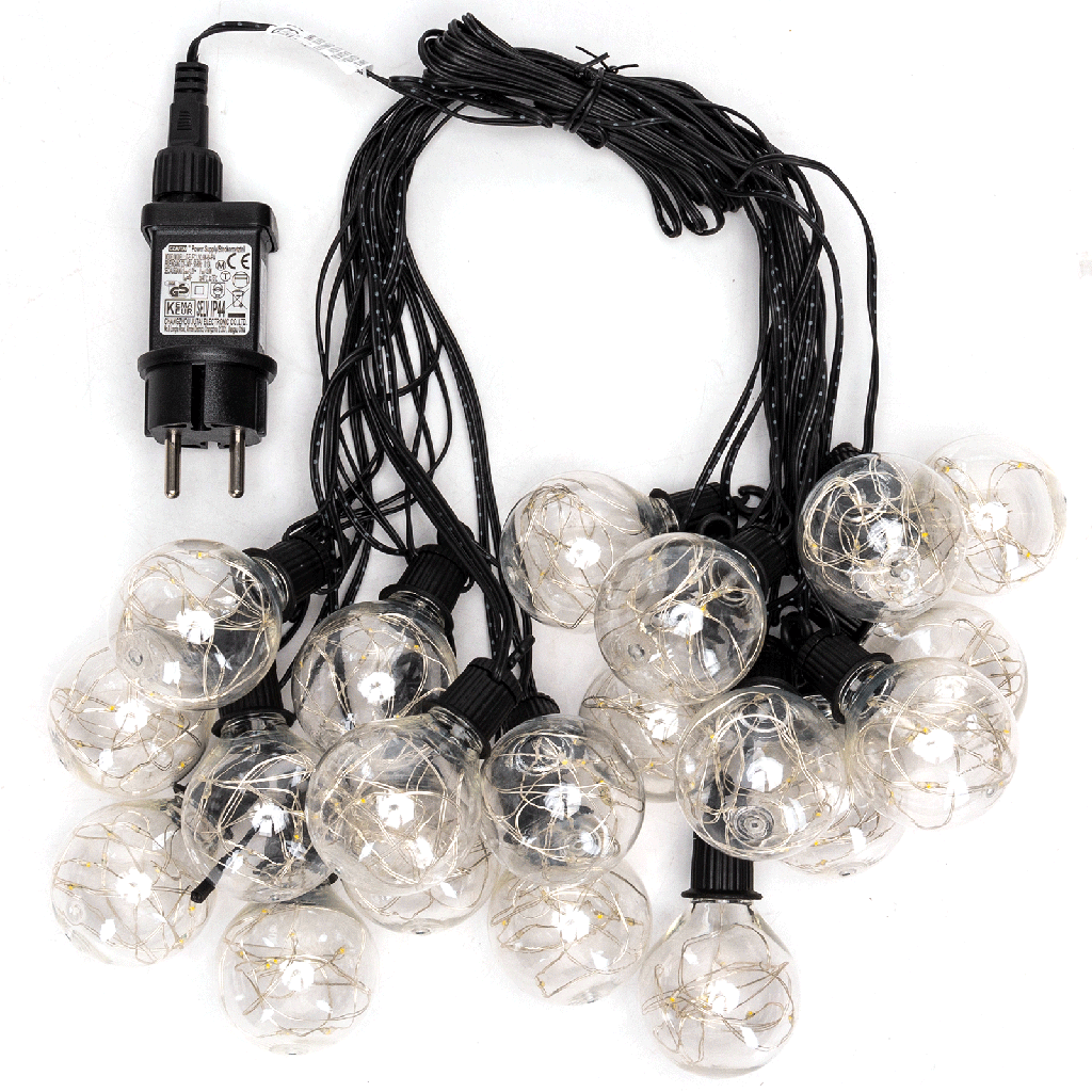 [B103031R1] Aigostar Lichtstrook met koperdraad en laag voltage G50 koud wit 10m IP44 Binnen/Buiten