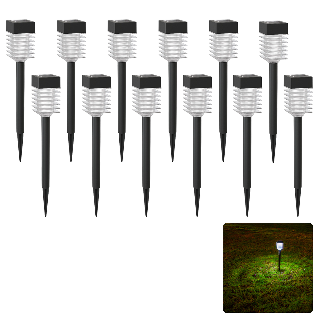 [B10201INM] Aigostar LED Solar Gazonverlichting (12 stuks) 6500K