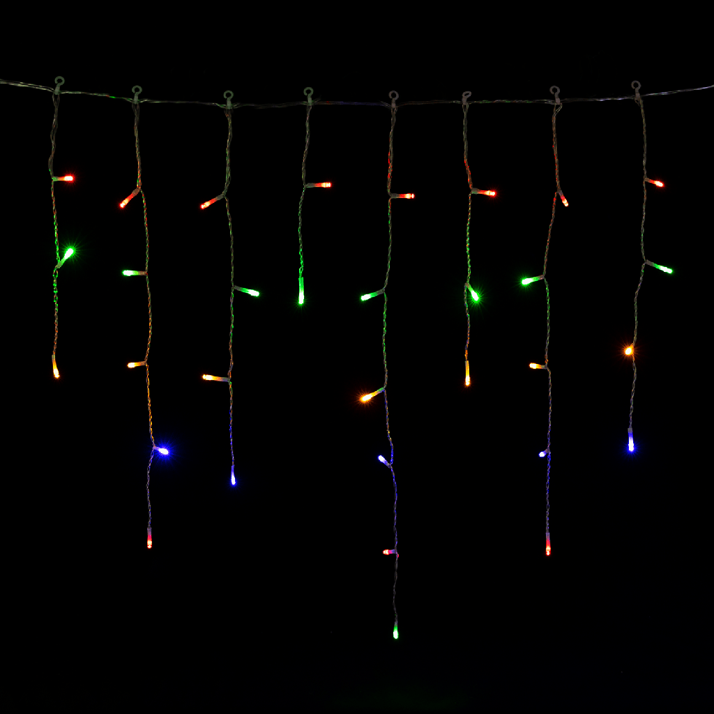 [B10303JW4] Flacher Eiszapfen-Lichtstreifen (gewellt) mit Niederspannung, RGBY, 5 m × 0,6 m, IP44, für den Innen- und Außenbereich, 25 Streifen, Farbfeld