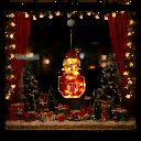 Groot hangertje in de vorm van een sneeuwman met een bord dat werkt op batterijen met zuignap Warm wit IP20 Binnen