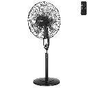 Ventilateur sur pied 16 pouces, 9 pales, 3 vitesses, noir, avec télécommande