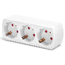 Duitse stopcontactsplitter 1 naar 3 16A rechthoek