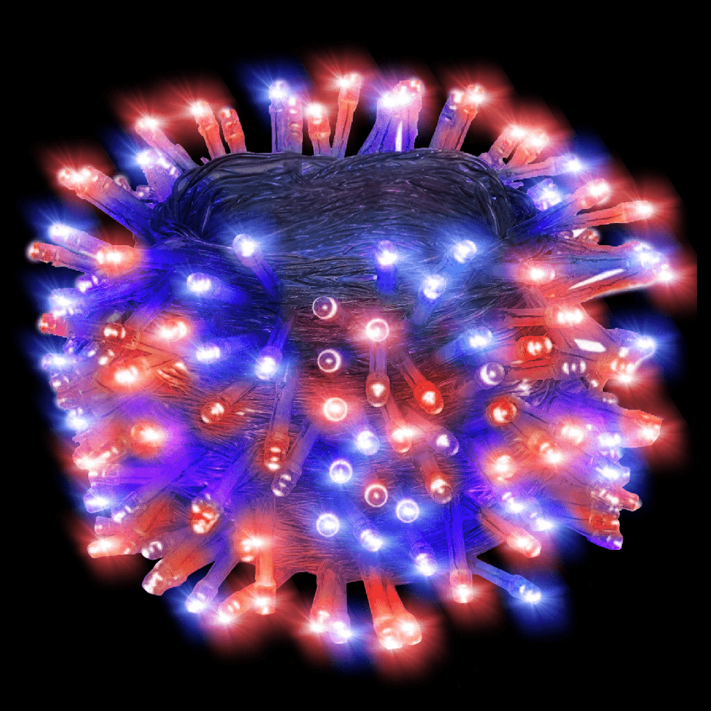 [B10303JM7] Lichterkette mit 400 LEDs, rot/blaues Licht, 40 m (für drinnen und draußen)