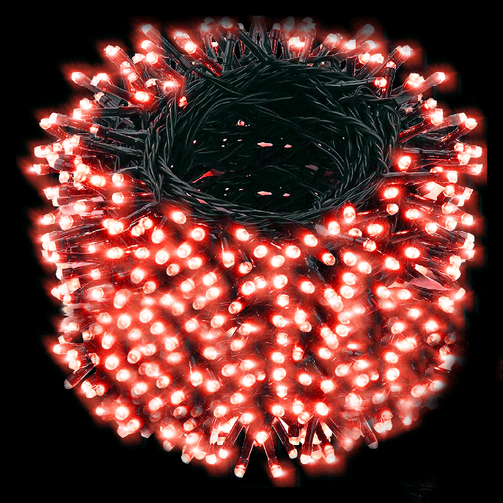 [B10303K2T] Lichterkette 3AA, 200 LEDs, rotes Licht, L 10 m (für drinnen und draußen)