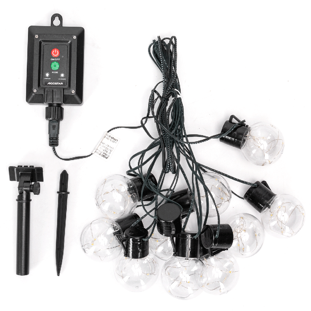 [B10201ON5] G50 Lichterkette mit Kupferdraht, solarbetrieben, warmweiß, 5 m