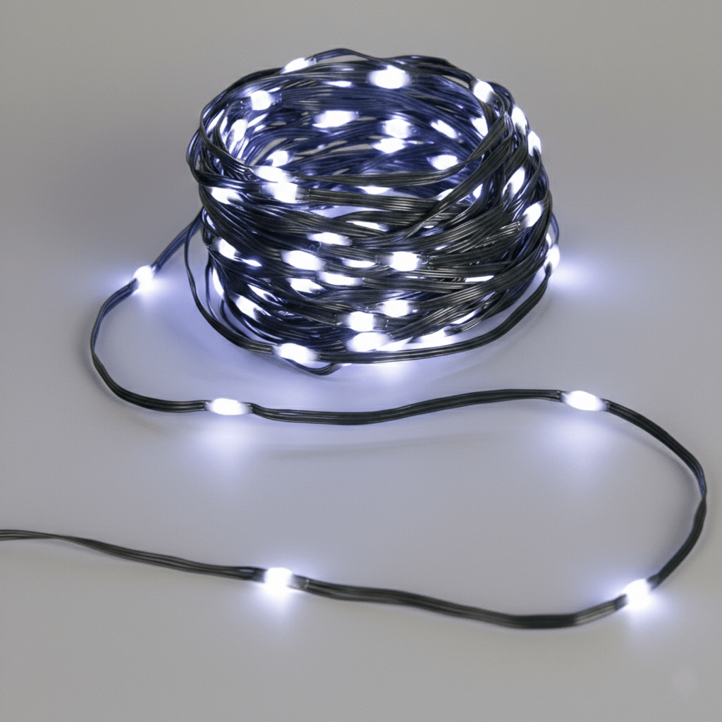 [B10303JY3] Niedervolt-Lichtleiste (PVC &amp; Kupfer) Kaltweiß 20 m IP44 Innen/Außen Farbfeld