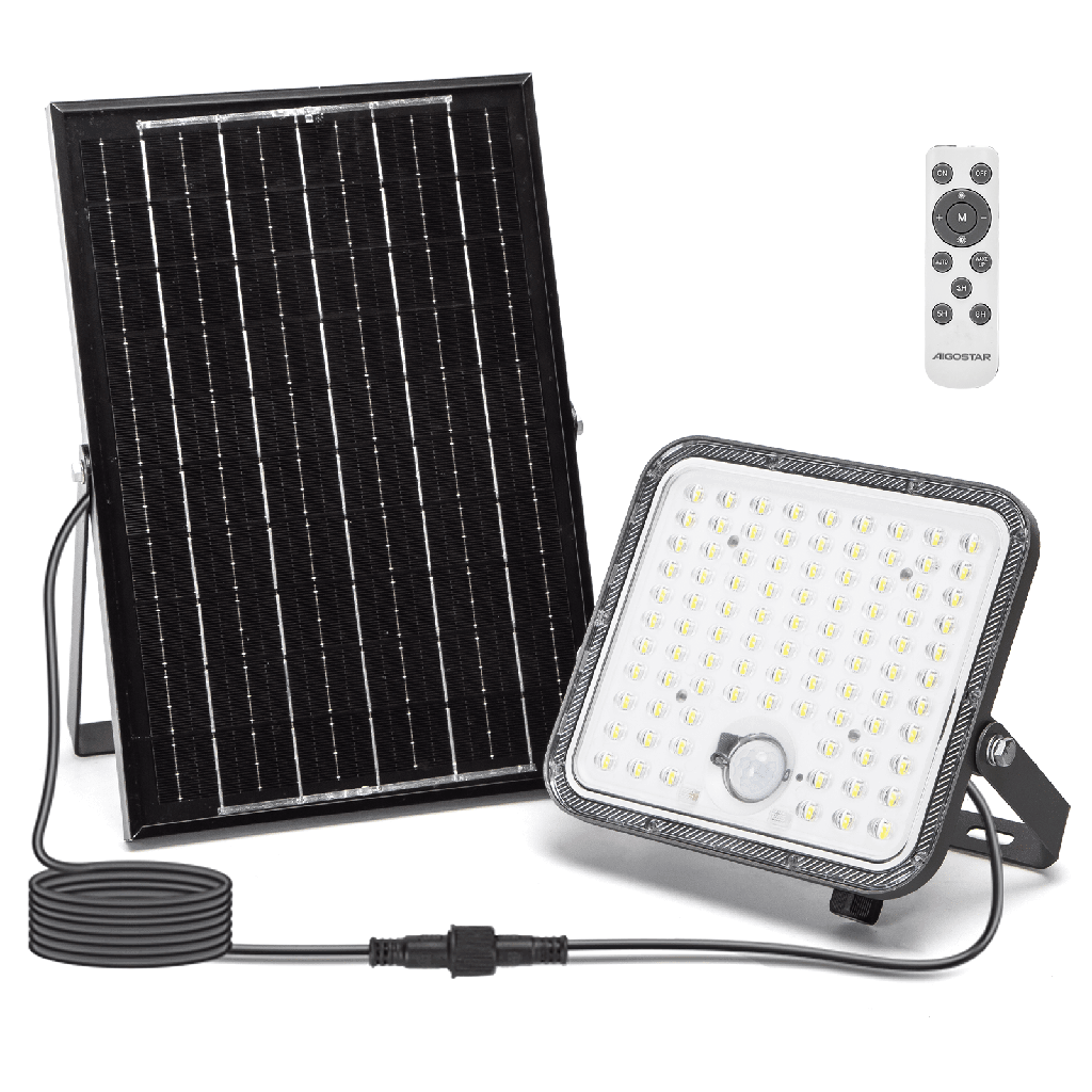 [B1020133R] Breedstraler op zonne-energie 2m 120W PIR 6500K