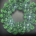 Oplichtende kunststof krans met 3AA-batterij Φ0.5m koel wit IP44 Binnen/Buiten