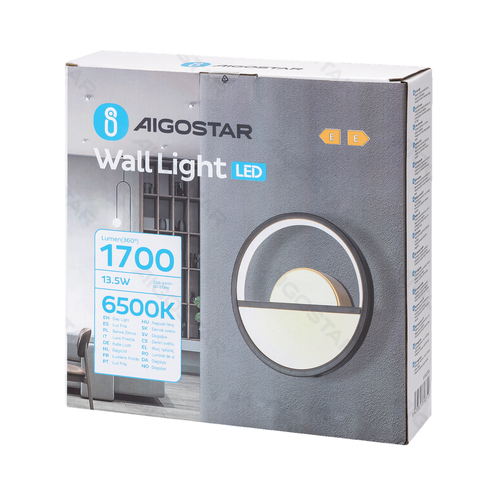 Aluminium-Wandleuchte 13,5 W, 6500 K