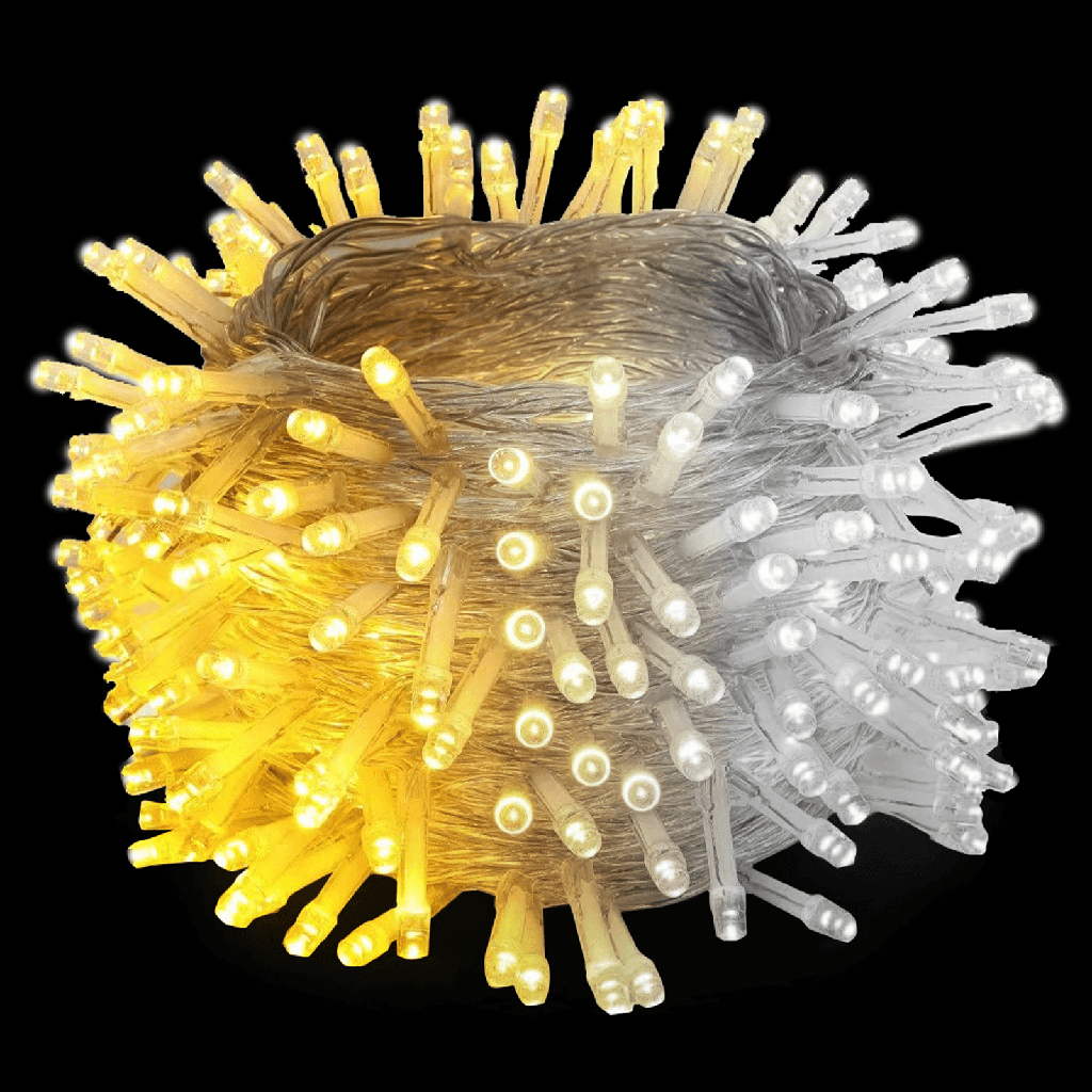 Guirlande lumineuse 200 LED, lumière blanc chaud, 20 m (intérieur et extérieur)
