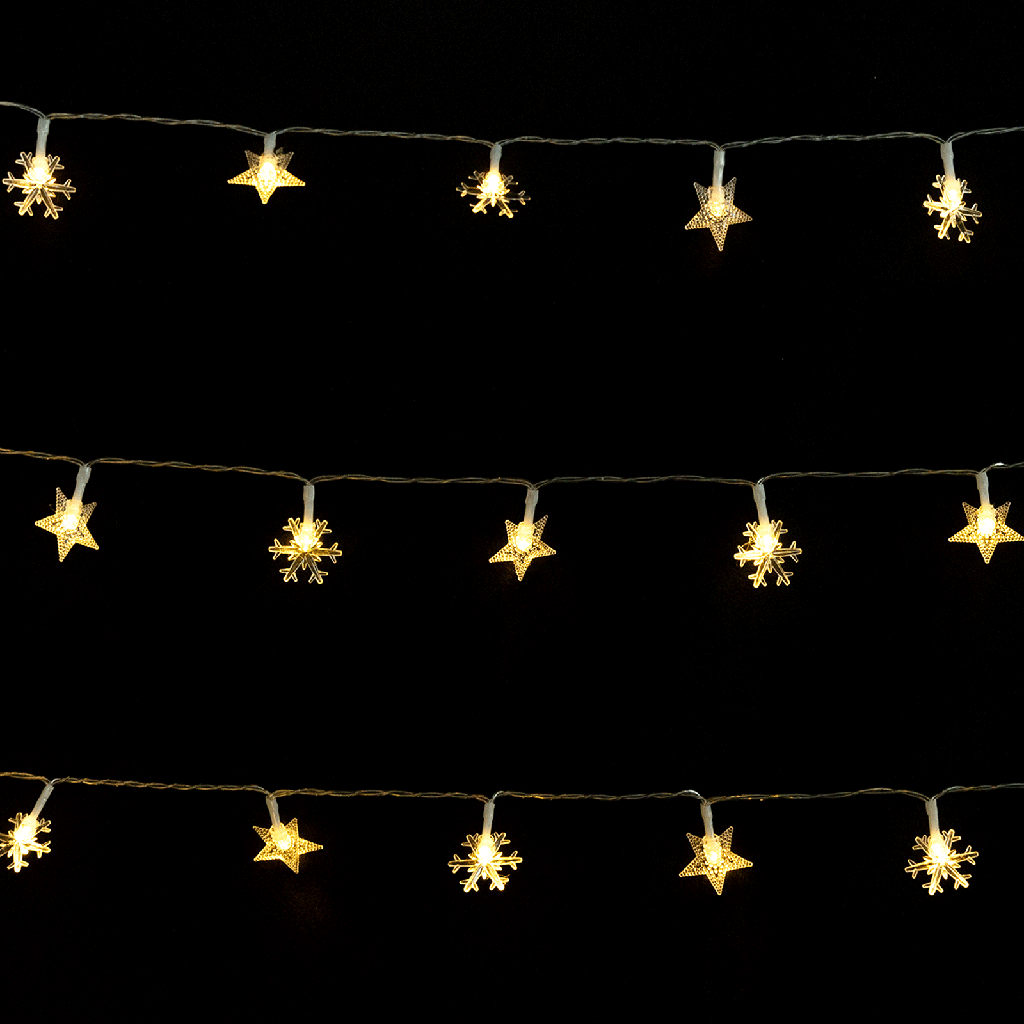 [B10303K0E] Sternförmige Schneeflocke aus flachen Lichtstreifen mit Niederspannung, warmweiß, 5 m, IP44, für den Innen- und Außenbereich, Farbfeld