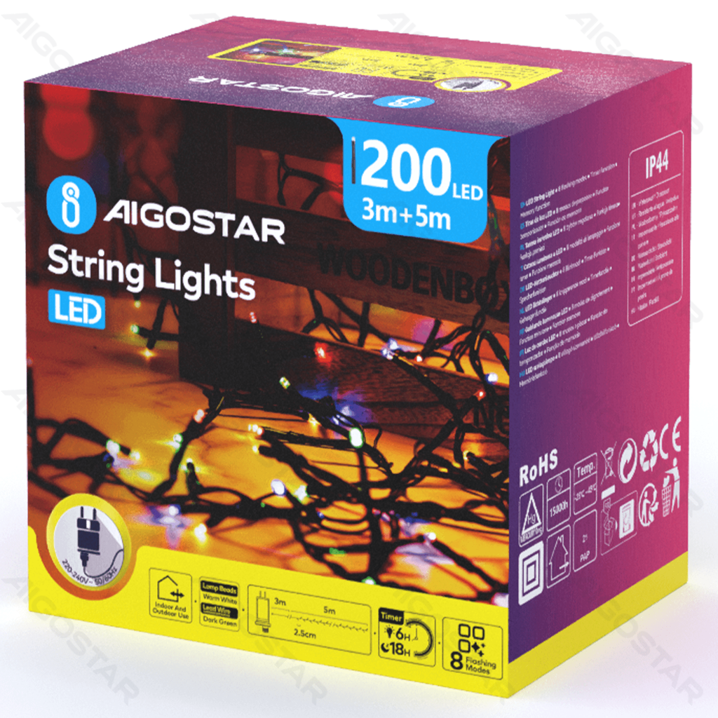 [B10303JS3] Flacher Lichtstreifen, Warmweiß, 5 m, IP44, für den Innen- und Außenbereich, Farbfeld