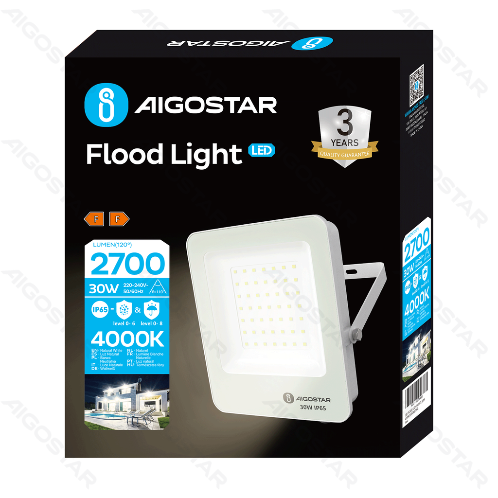 [B10202B6A] LED floodlight 30W 2700lm 4000K IP65