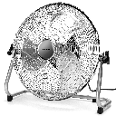 Ventilateur de sol 14 pouces, 3 pales, 3 vitesses, argent