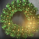 Oplichtende kunststof krans met 3AA-batterij Φ0.5m warm wit IP44 Binnen/Buiten