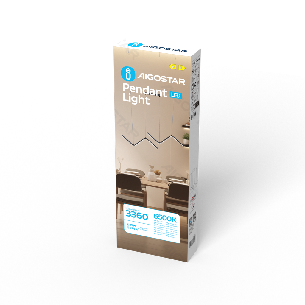 [B10305N85] Metalen en siliconen LED-hanglamp 23W 6500K