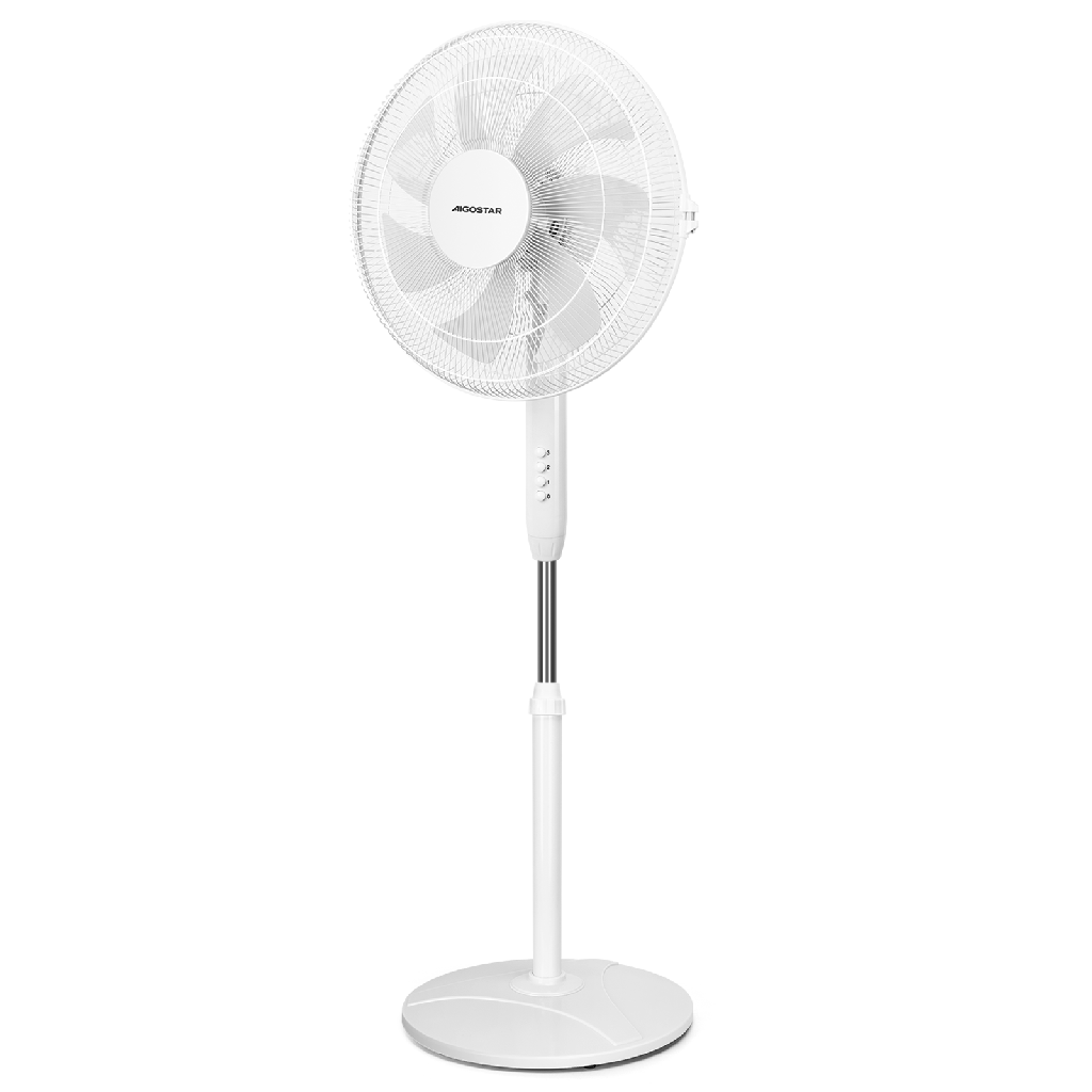 Aigostar Staande ventilator 16 inch 7 bladen 3 snelheden wit