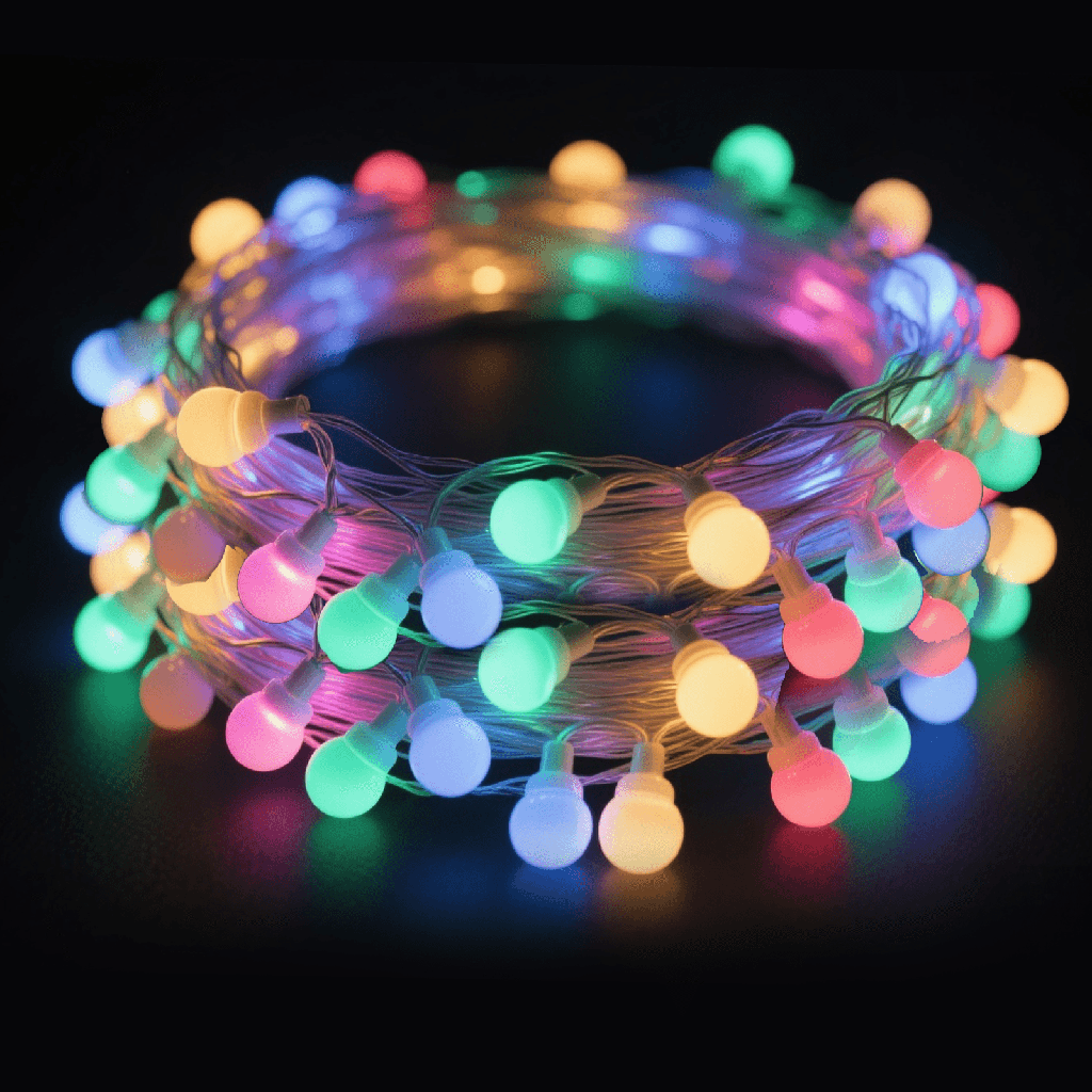 [B10303K06] Aigostar Lichtstrook met melkwitte peertjes en laag voltage RGBY 5m IP44 Binnen/Buiten Kleurvak