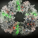 Light-up plush garland with 3 AA batteries, 0.5 m diameter, RGBY, IP44, Indoor/Outdoor
