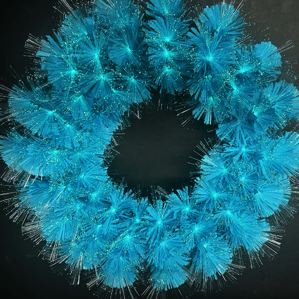 [B10303Y34] Lichtgevende bloemenkrans van glasvezel met 3AA-batterij Φ0.5m Blauw licht IP44 Binnen/Buiten