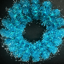 Fiber-optic light-up flower garland with 3 AA batteries, 0.5 m diameter, blue light, IP44, indoor/outdoor