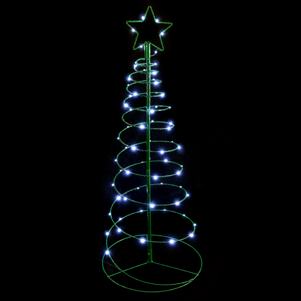 Aigostar Kegelvormige kerstboomdecoratielamp op zonne-energie Koud wit 2m+1m