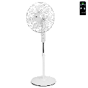 16-inch standing fan with 7 blades, 3 speeds, white, with remote control