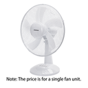 Ventilateur de table 16 pouces, 5 pales, 3 vitesses, blanc, lot de 2
