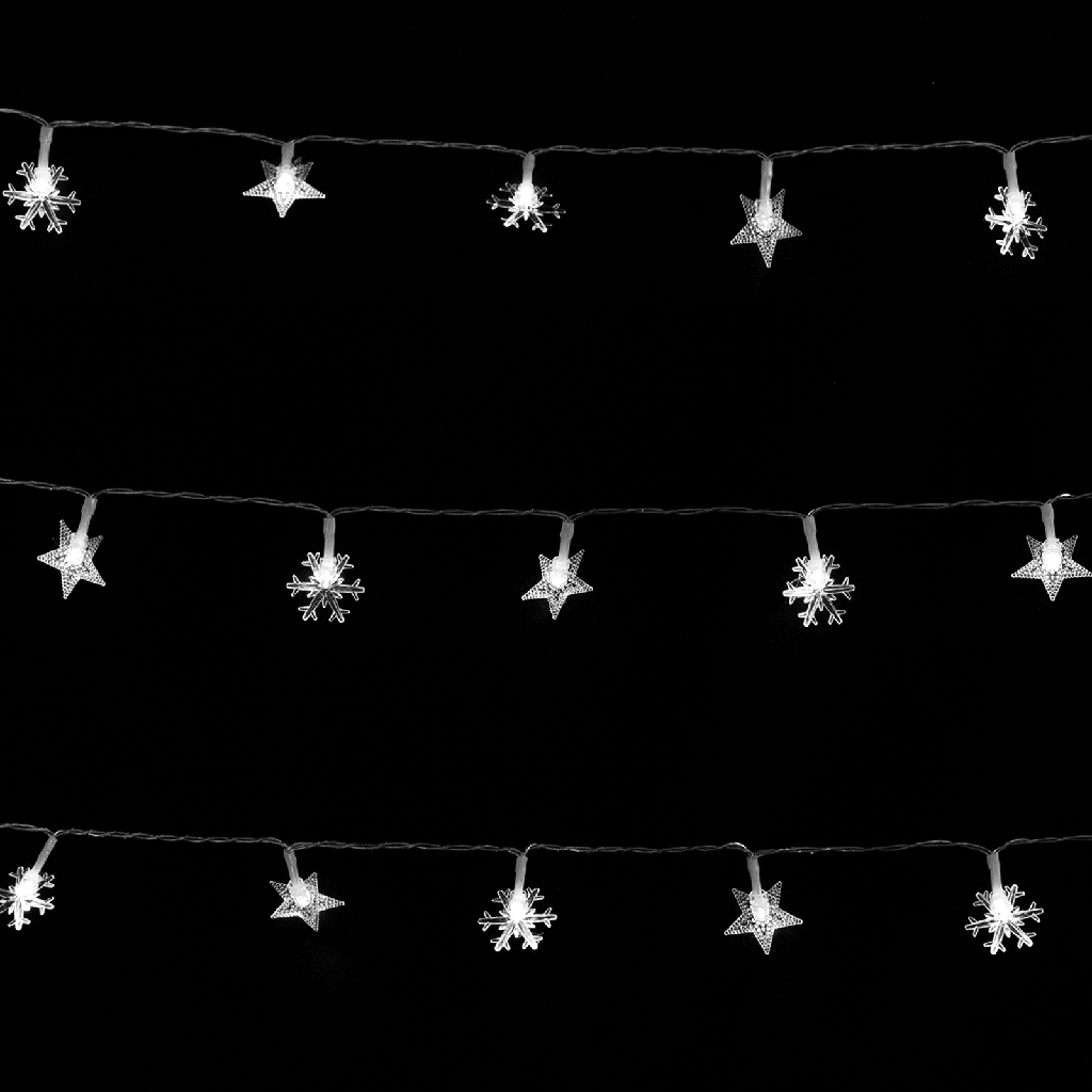 [B10303K0G] Sternförmige Schneeflocke aus flachen Lichtstreifen mit Niederspannung, kaltweiß, 5 m, IP44, für den Innen- und Außenbereich, Farbfeld