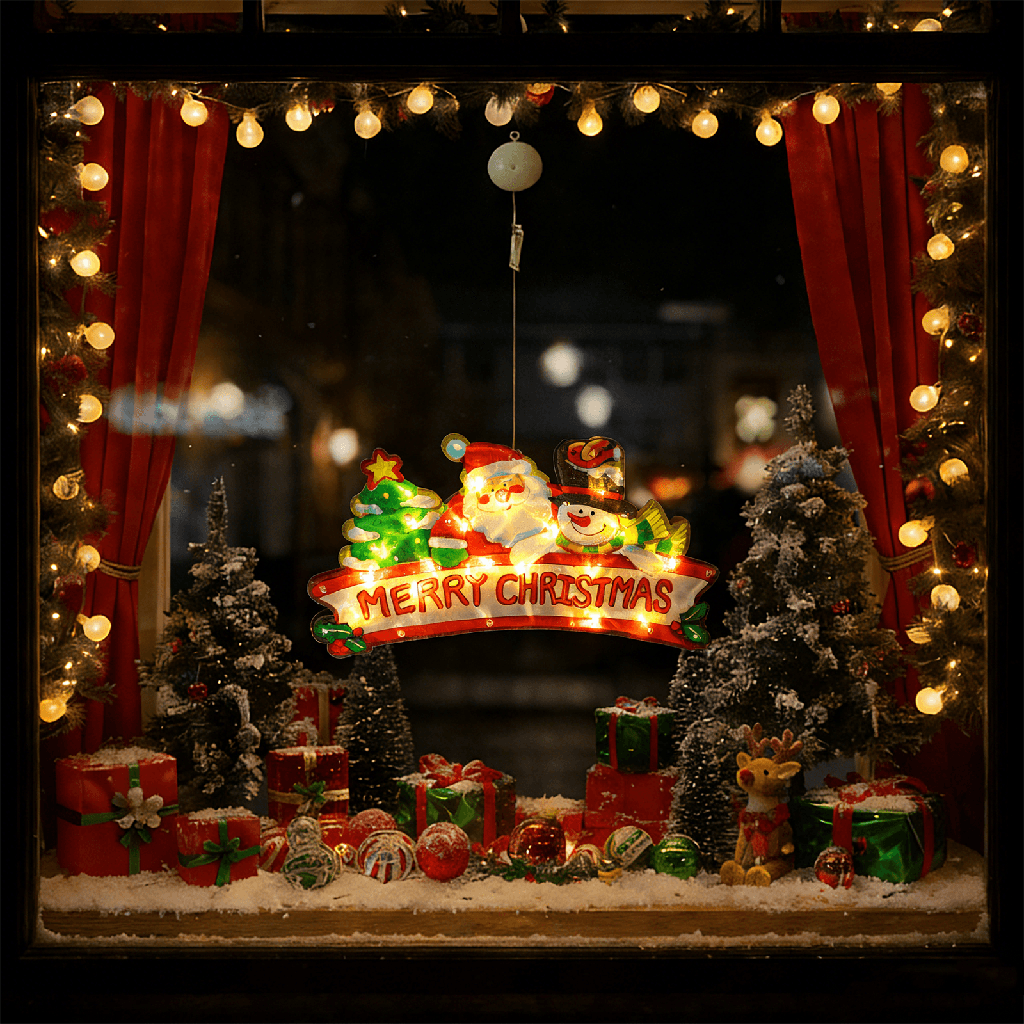 [B10303K68] Großer Anhänger mit der Aufschrift „Merry Christmas“ in Warmweiß, IP20, für den Innenbereich