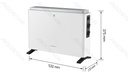 Radiateur à convection 2000 W, 3 réglages, interrupteur rotatif