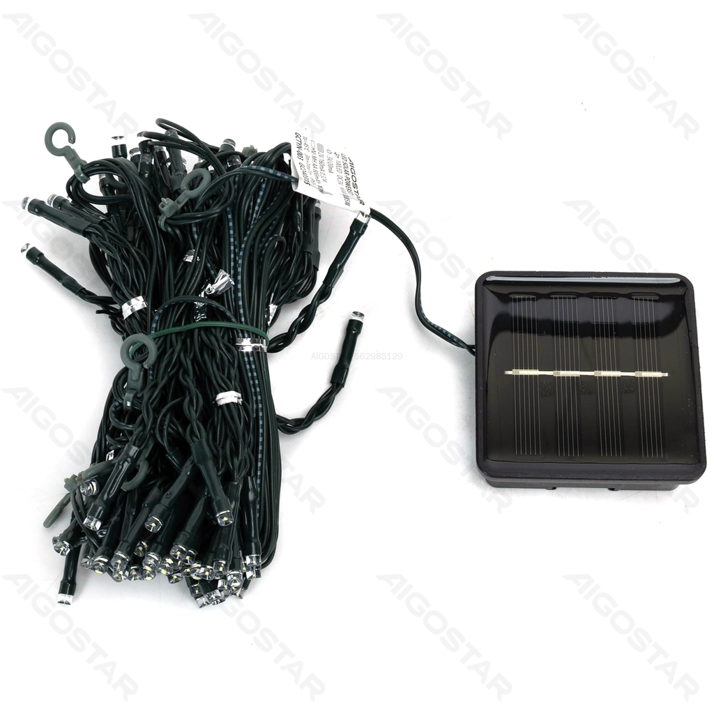 Lichtsnoer op zonne-energie - Gordijnvormig plat lichtsnoer - Koel wit - 0.9m*1.2m - IP44 voor binnen- en buitengebruik - 10 druppels