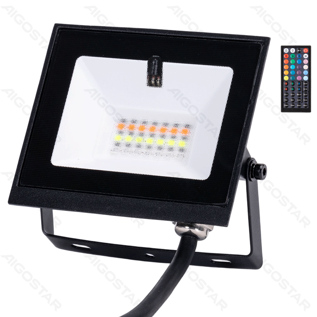 [B10202AAIR] LED Flood light 20W RGB 30cm Remote control with 44 keys 07 series