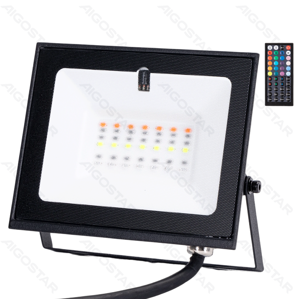 [B10202AAIZ] LED Flood light 10W RGB 30cm Remote control with 44 keys 07 series