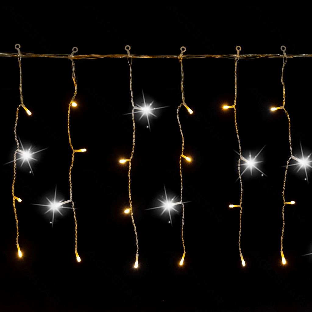 Laagspanning Verbindbare IJskegellichten – Flitsende Bel Platte Kop Warm Wit 5m*0.4m IP44 Binnen & Buiten 50 Draden