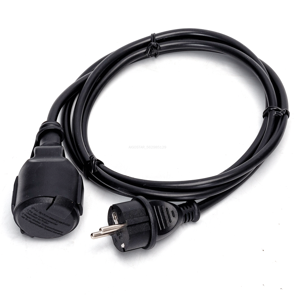 [B20103AELD] Duitse verlengkabel met deksel 5 m 3G1.5mm² Zwart