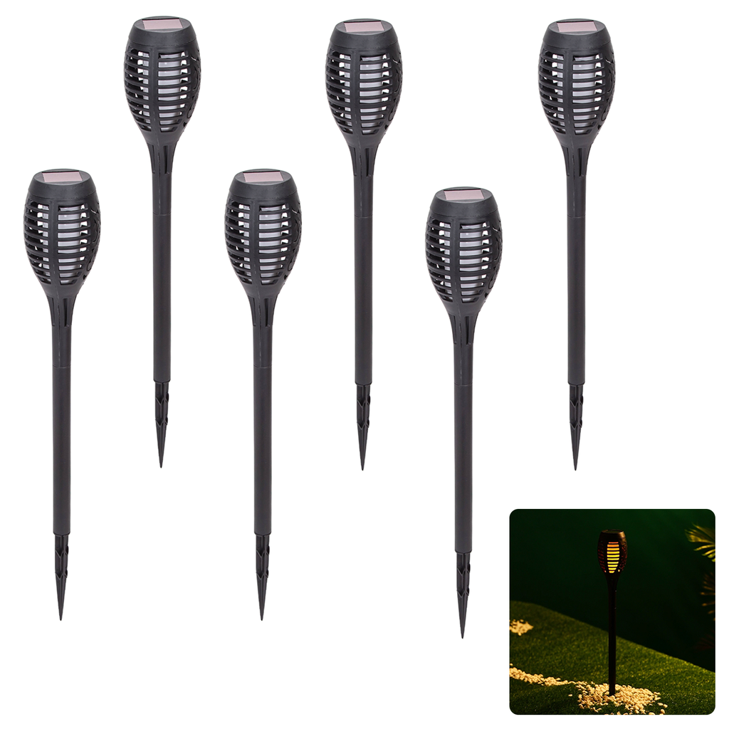Aigostar LED Solar Sfeervolle Gazonverlichting Kunststof Vlam 2700K