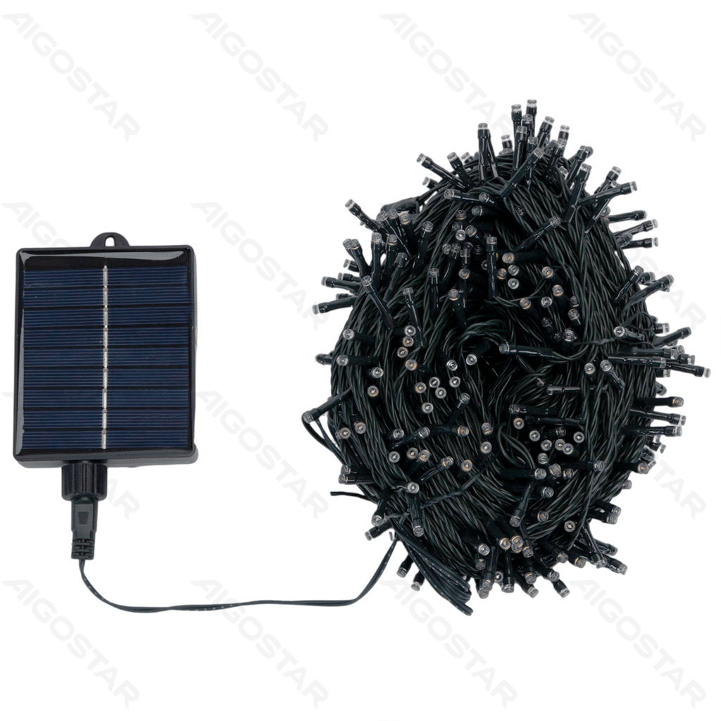 Plat lichtsnoer op zonne-energie multikleur 2m+50m IP65