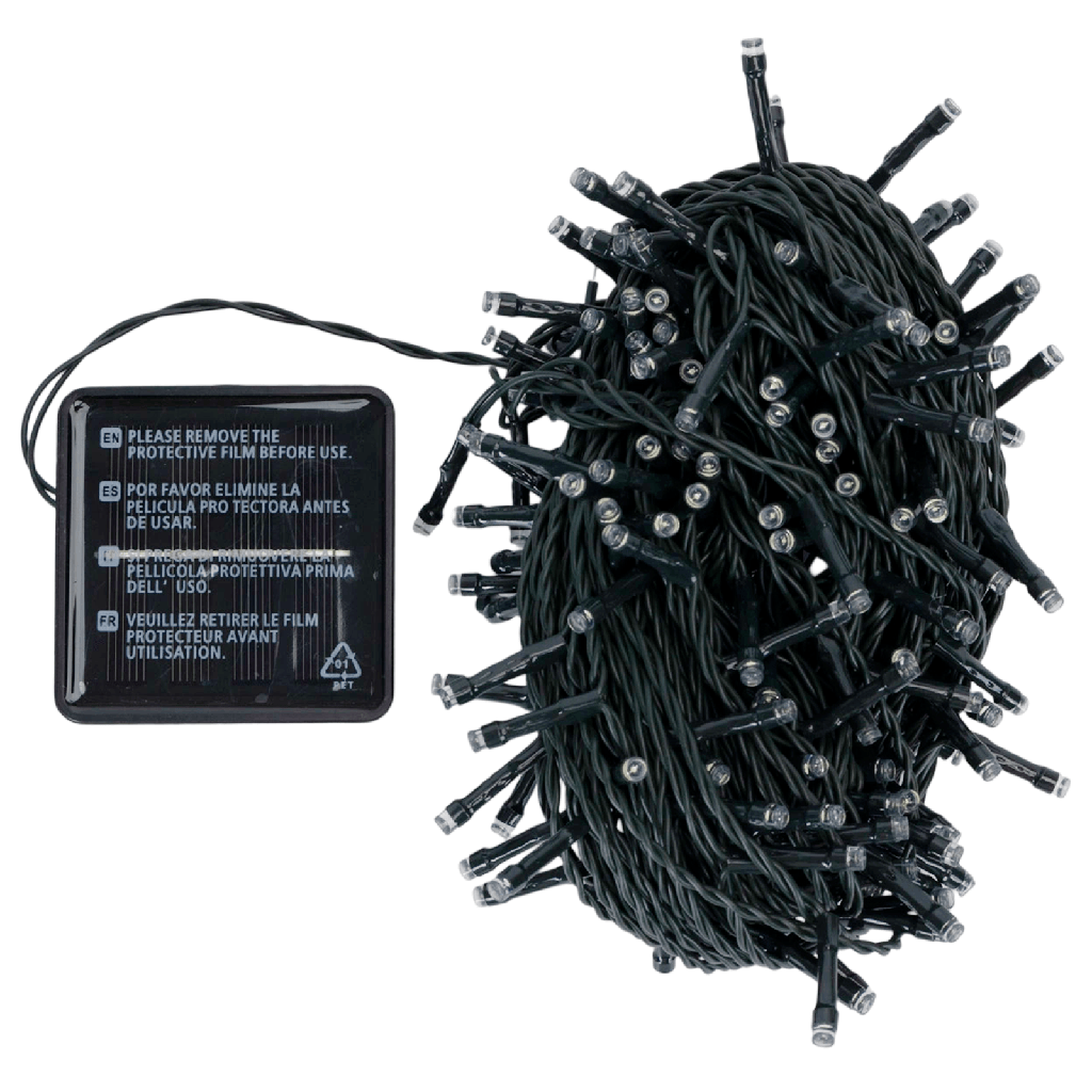 [B10201ACSB] Plat lichtsnoer op zonne-energie warm wit 2m+20m IP65