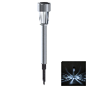 Éclairage d'ambiance LED solaire pour pelouse, en acier inoxydable, droit, 6500 K