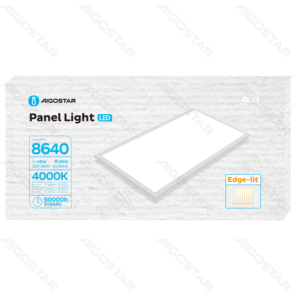 [B104062LO] LED Paneelverlichting Edge-lit Natuurlijk Licht Wit 48W 120x60cm UGR < 19