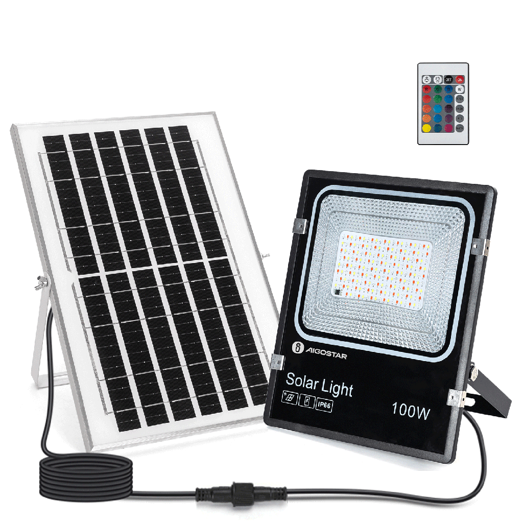 [B1020133F] Solar flood light Separated 100W RGB 5M cable 08 series