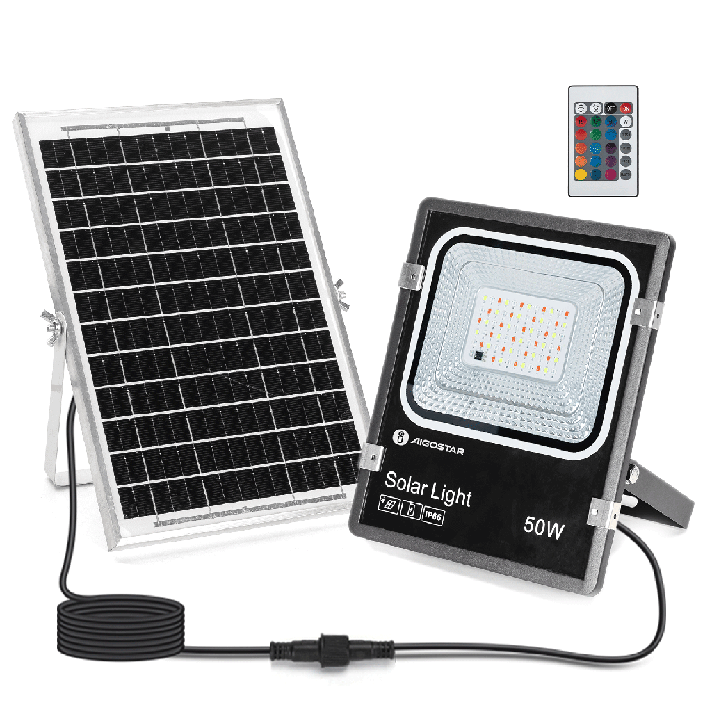 [B1020133E] Breedstraler op zonne-energie 5m 50W RGB