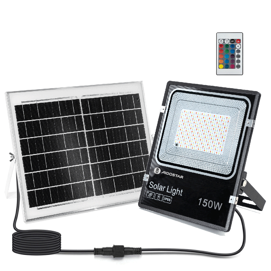 [B1020133G] Solar flood light Separated 150W RGB 5M cable 08 series